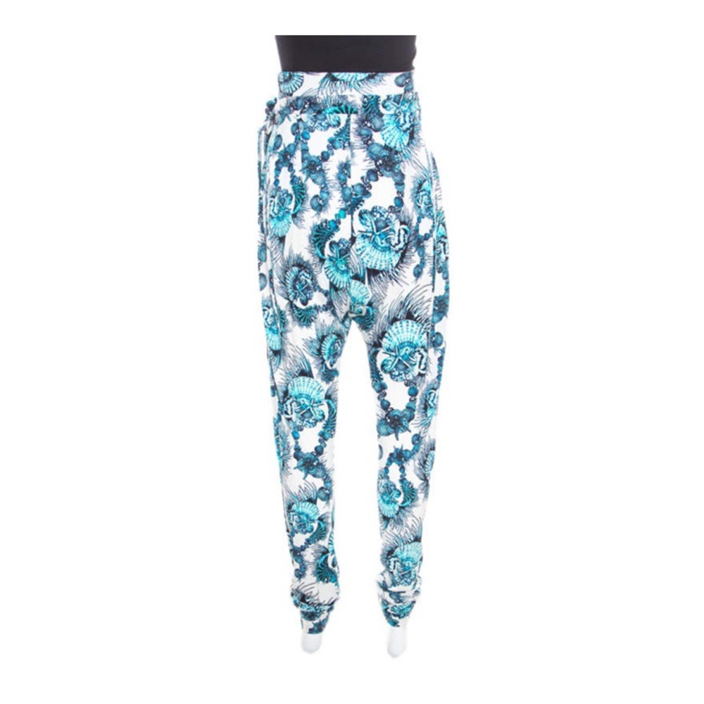 π JUST CAVALLI seashell draped pant, tie front multicolor shell print NEW - Picture 5 of 6